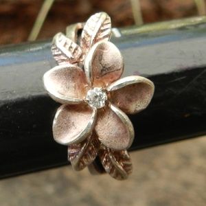 5.25 Sterling Silver Hawaiian Plumeria Ring Hawaii